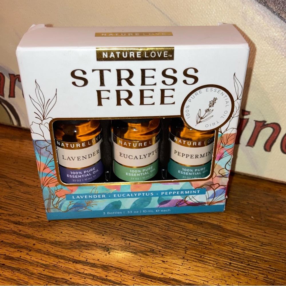 Nature Love Stress Free Essential Oils  Set -3 Pack NIB